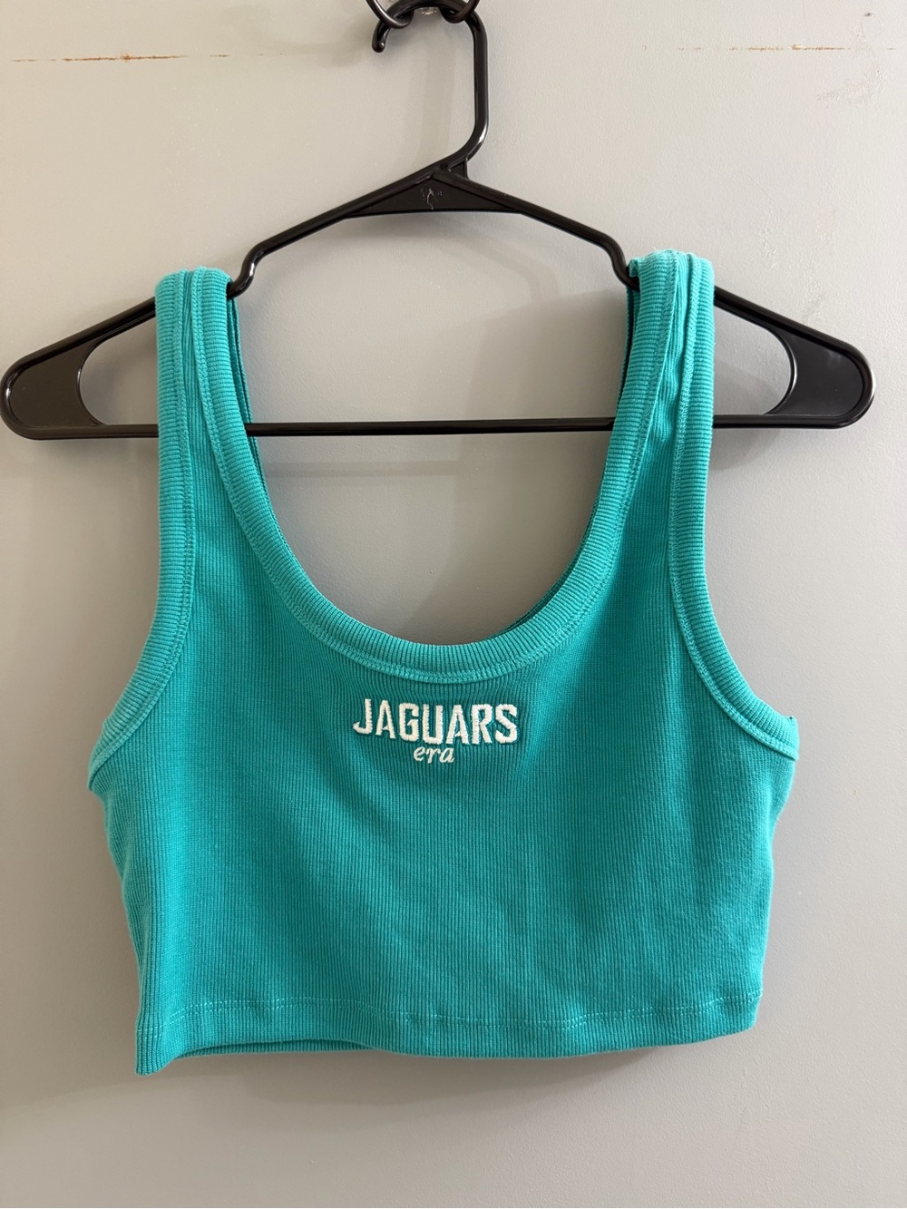 Jacksonville Jaguars Teal Cropped Tank Top - Women